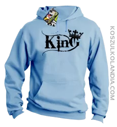 King Simple - Bluza męska z kapturem błękit 