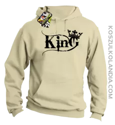 King Simple - Bluza męska z kapturem beżowa 