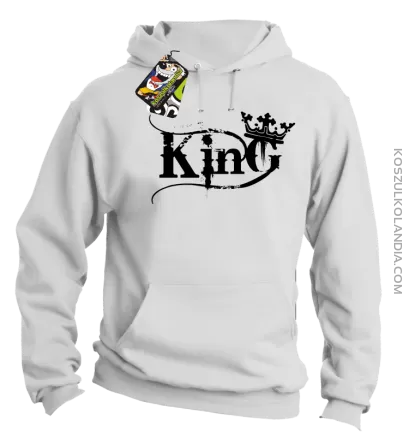 King Simple - Bluza męska z kapturem biała 