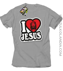 I love Jesus StickStyle - Koszulka Męska - Melanż