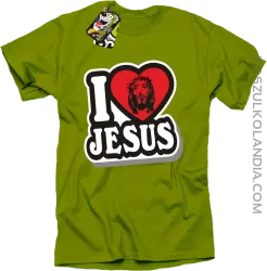 I love Jesus StickStyle - Koszulka Męska - Kiwi