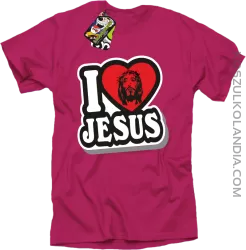 I love Jesus StickStyle - Koszulka Męska - Fuksja Róż