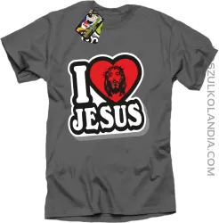 I love Jesus StickStyle - Koszulka Męska - Szary