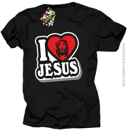 I love Jesus StickStyle - Koszulka Męska - Czarny