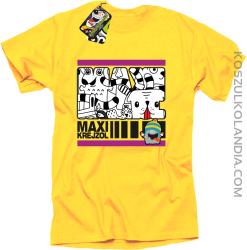 MAXI Krejzol Freaky Cartoon Red Doggy - Koszulka męska żółta 