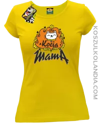 Kocia Mama - Koszulka damska żółta