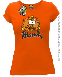 Kocia Mama - Koszulka damska pomarańcz