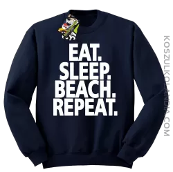 Eat Sleep Beach Repeat - bluza męska bez kaptura granatowa