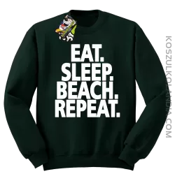 Eat Sleep Beach Repeat - bluza męska bez kaptura butelkowa