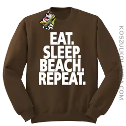 Eat Sleep Beach Repeat - bluza męska bez kaptura brązowa 
