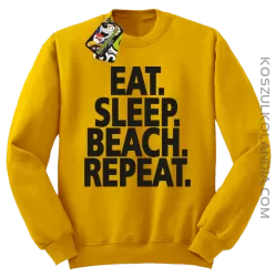 Eat Sleep Beach Repeat - bluza męska bez kaptura żółta 