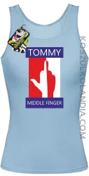 Tommy Middle Finger - Top damski błękit 