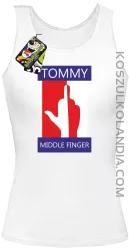 Tommy Middle Finger - Top damski biały 