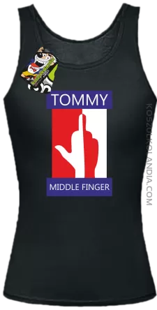 Tommy Middle Finger - Top damski czarny 
