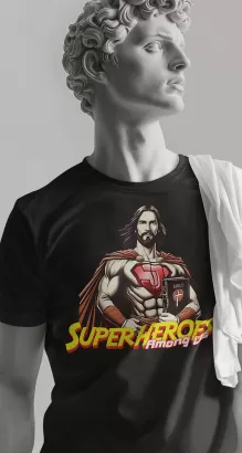 SuperHeroes Among Us Super Bohaterowie są wśród Nas  - koszulka męska z nadrukiem