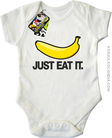 JUST EAT IT Banana - Body dziecięce białe 
