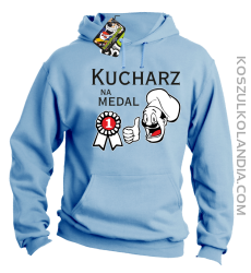 Kucharz na medal - bluza męska z kapturem błękitna