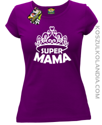 Super mama korona miss - Koszulka damska taliowana fiolet