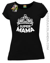 Super mama korona miss - Koszulka damska taliowana czarna