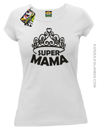 Super mama korona miss - Koszulka damska taliowana biała