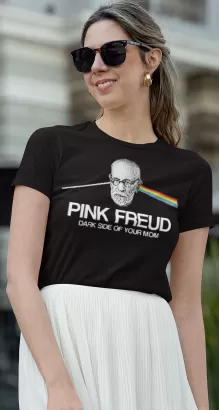 Pink Freud Dark Side of your Mom - damska koszulka z nadrukiem
