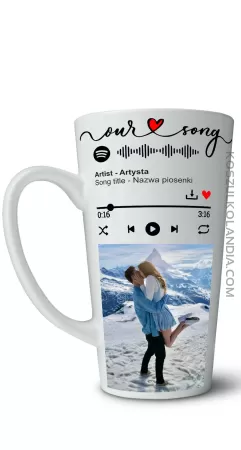 Wasza Piosenka + Wasze zdjęcie  - duży walentynkowy kubek latte 450ml