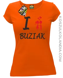 I LOVE Buziak - Koszulka Damska - Pomarańczowy