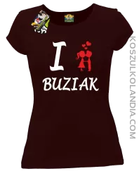 I LOVE Buziak - Koszulka Damska - Brązowy