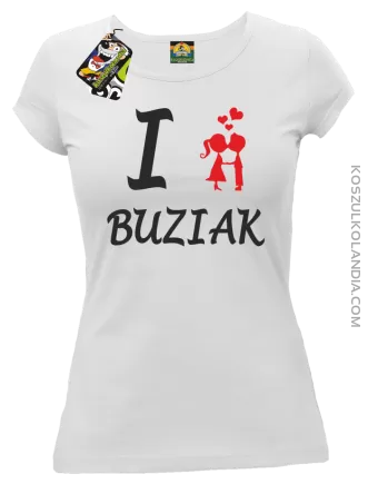 I LOVE Buziak - Koszulka Damska - Biały