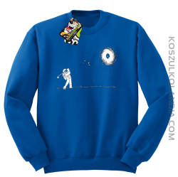 ﻿Astro Golfista na księżycu - Bluza męska standard bez kaptura niebieska 