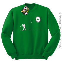 ﻿Astro Golfista na księżycu - Bluza męska standard bez kaptura zielona 