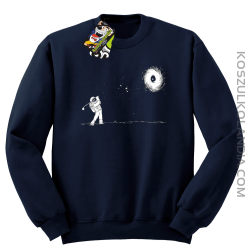 ﻿Astro Golfista na księżycu - Bluza męska standard bez kaptura granatowa 