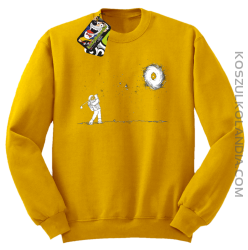 ﻿Astro Golfista na księżycu - Bluza męska standard bez kaptura żółta 