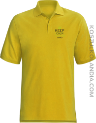 Keep Calm and TRAINING HARD - Koszulka Polo męska żółta 