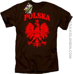 Polska - Koszulka męska brąz 