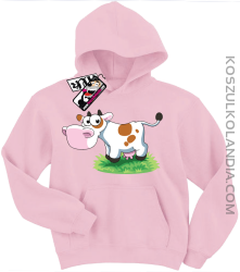 Krówka Musia - super bluza dziecięca z kapturem - różowy