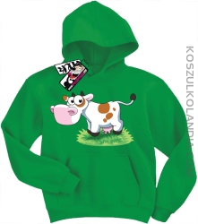 Krówka Musia - super bluza dziecięca z kapturem - zielony