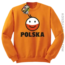 POLSKA Emotik dwukolorowy - bluza bez kaptura męska pomarańczowa