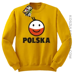 POLSKA Emotik dwukolorowy - bluza bez kaptura męska żółta