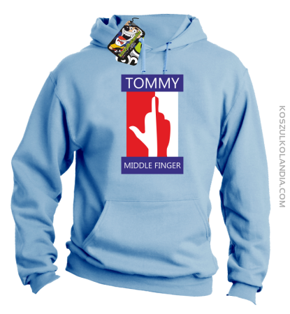 Tommy Middle Finger - Bluza męska z kapturem 