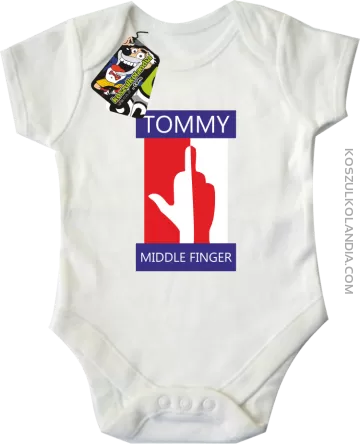 Tommy Middle Finger - Body dziecięce biały 