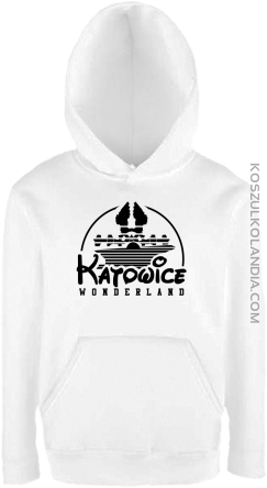 Katowice Wonderland - Bluza dziecięca z kapturem biała 