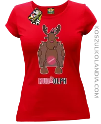 Rudeolph Cenzura  - Koszulka damska czerwona 