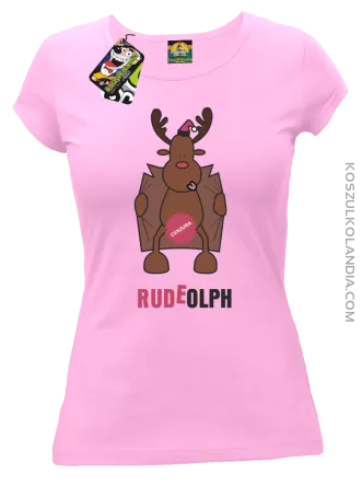 Rudeolph Cenzura  - Koszulka damska jasny róż 
