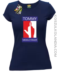 Tommy Middle Finger - Koszulka damska granat