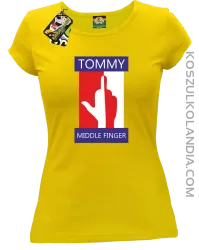 Tommy Middle Finger - Koszulka damska żółta 
