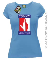 Tommy Middle Finger - Koszulka damska błękit 