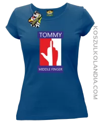 Tommy Middle Finger - Koszulka damska niebieska 