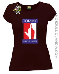 Tommy Middle Finger - Koszulka damska brąz 